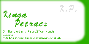 kinga petracs business card